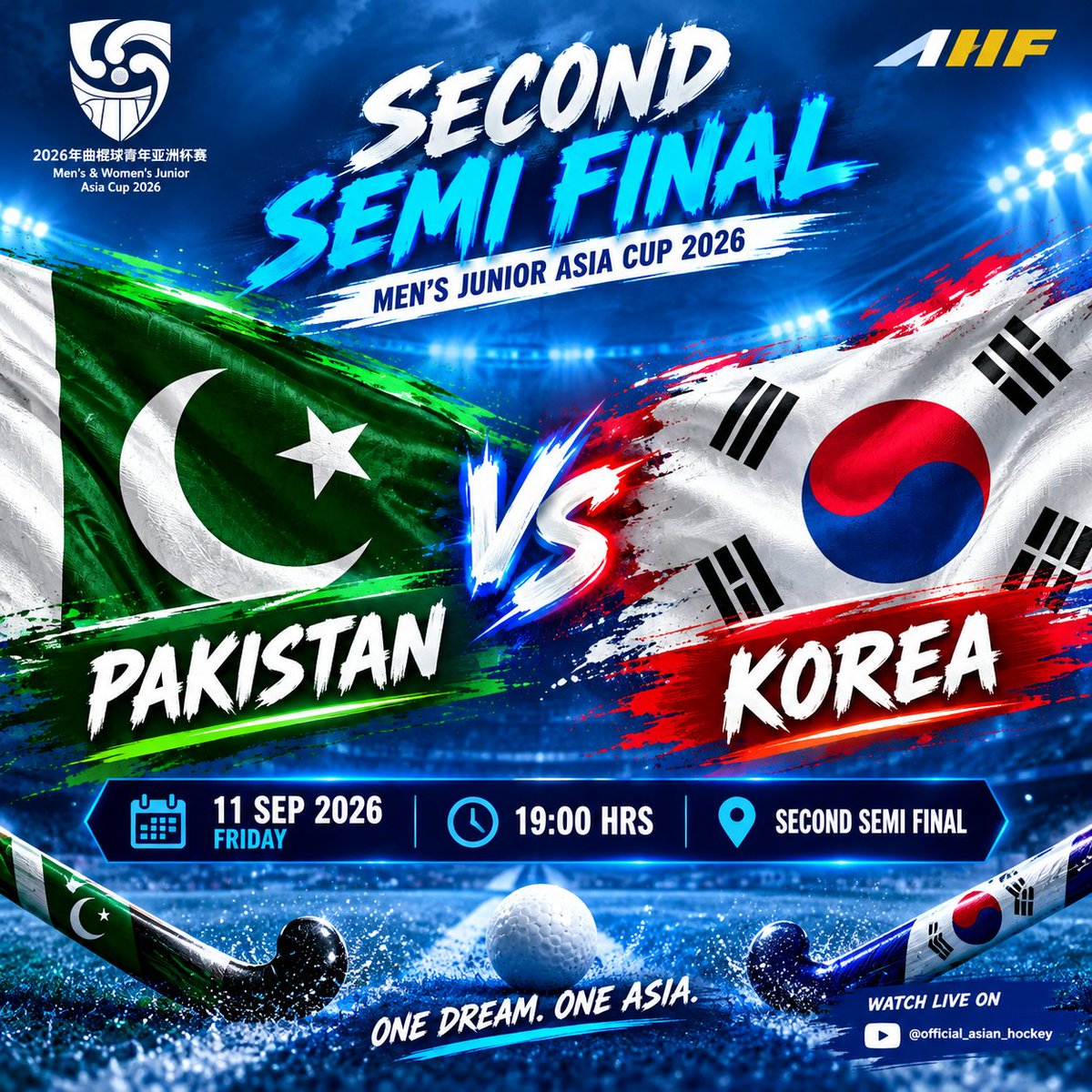 asia_hockey's tweet photo. 🏑🔥 COMING UP NEXT | MEN’S JUNIOR ASIA CUP 2026 🏆🇵🇰 PAKISTAN 🆚 KOREA 🇰🇷🔥 SEMI-FINAL 2 🔥
The battle for a place in the FINAL is on! 💪🏑🇵🇰 Pakistan vs 🇰🇷 Korea
🏆 Winner advances to the FINAL!📺 Don’t miss the action! 🌏🔥#ComingUpNext #PakistanHockey #KoreaHockey https://t.co/MhTfONaopR