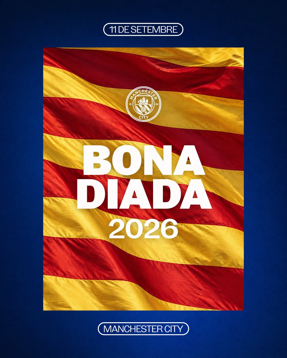 ManCityCatala's tweet photo. Des del Manchester City us desitgem una Bona Diada a tothom! ❤💛 https://t.co/csNpTMhAWJ