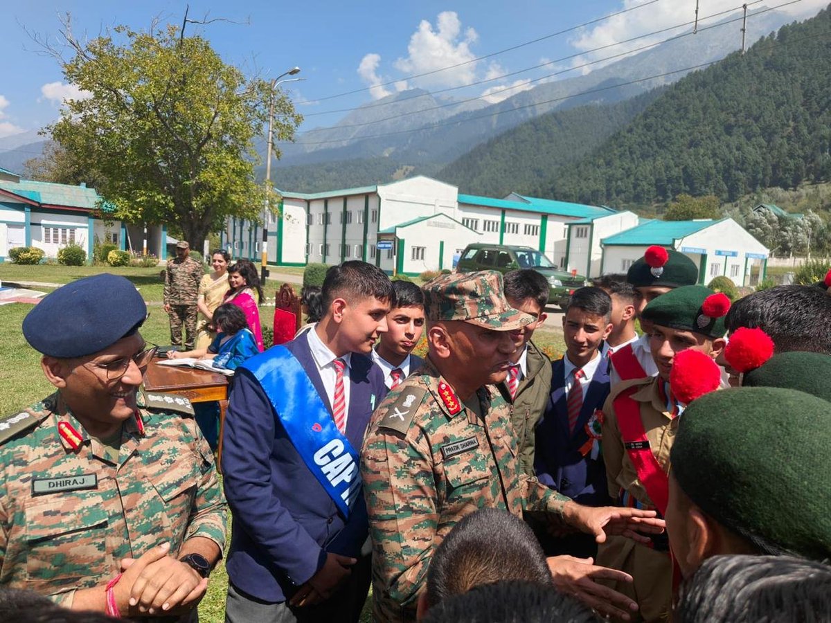 NCCGPHQSRINAGAR's tweet photo. 🇮🇳 NCC Cadets Felicitated by Northern Army Commander 🇮🇳

Cadets of 1 J&K Bn NCC Srinagar & 1 Naval Unit NCC Srinagar had the honour of interacting with Lt Gen Pratik Sharma, SYSM, PVSM, AVSM, SM, GOC-in-C Northern Command, during his visit to AGPS Pahalgam on 11 Sep 2026. The cadets were felicitated by the Army Commander, whose words of appreciation inspired them to uphold the NCC values of discipline, leadership, service & patriotism. 🇮🇳

@ChinarcorpsIA @NorthernComd_IA @adgpi @CM_JnK @OfficeOfLGJandK @sakinaitoo @HQ_DG_NCC @NCCDteJKL
@Mygovindia @PIB_India @SpokespersonMoD
@PRODefSrinagar @PahalgamAGPS @vatsvirendra1