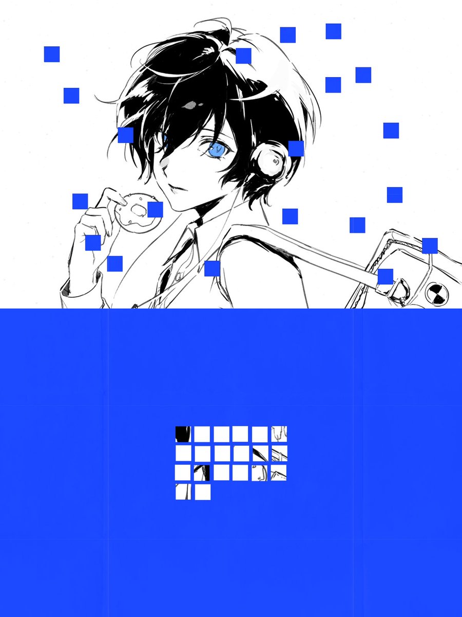 Anaer0be's tweet photo. 用了打孔機！
效果意外的好，拯救俺的排版😚🫐💙
#結城理 https://t.co/awOrg75bTa