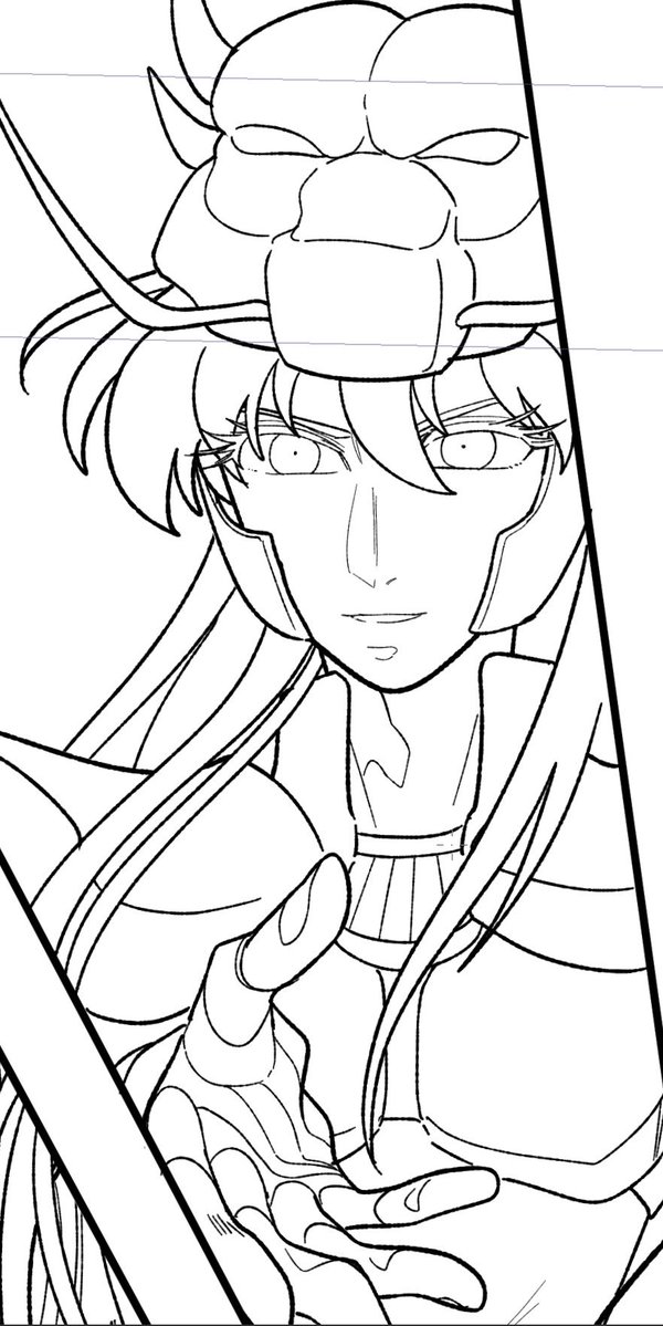 i_ebis's tweet photo. アニメ初期聖衣初めて描いた…ヘッドクロスむずかしい https://t.co/q0S4s3CadZ