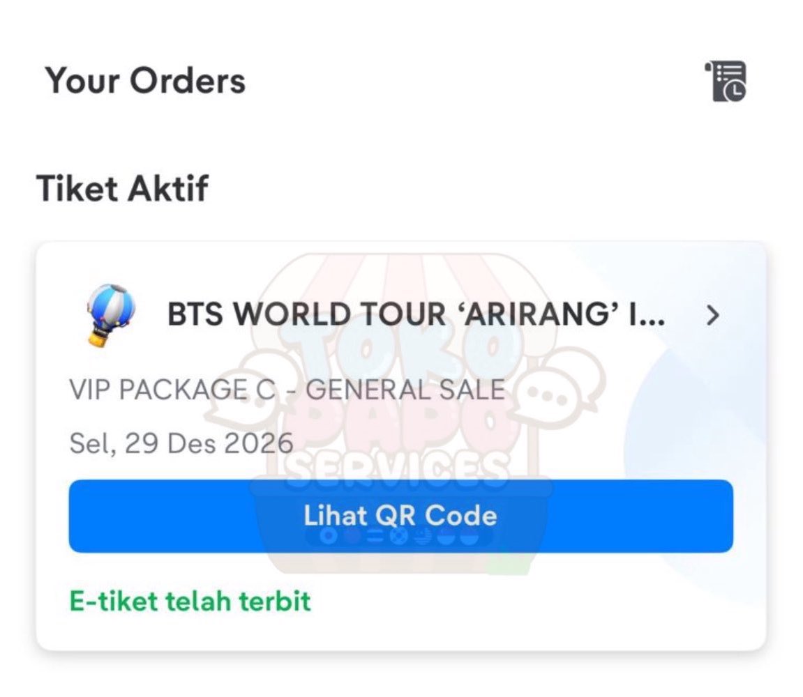 tokopapo's tweet photo. WTS / want to sell ready ticket

🎫 BTS Arirang Jakarta DAY 3
VIP PACKAGE C - 3 TIX

🎫 ENHYPEN Blood Saga Jakarta
CAT 1 - 2 TIX

— Serious buyer only, not original price
— Price &amp; proofs by DM
— International army / engene are welcome
— Prefer FP, 1 e-ticket dengan buyer jastip https://t.co/XB020ltnwk