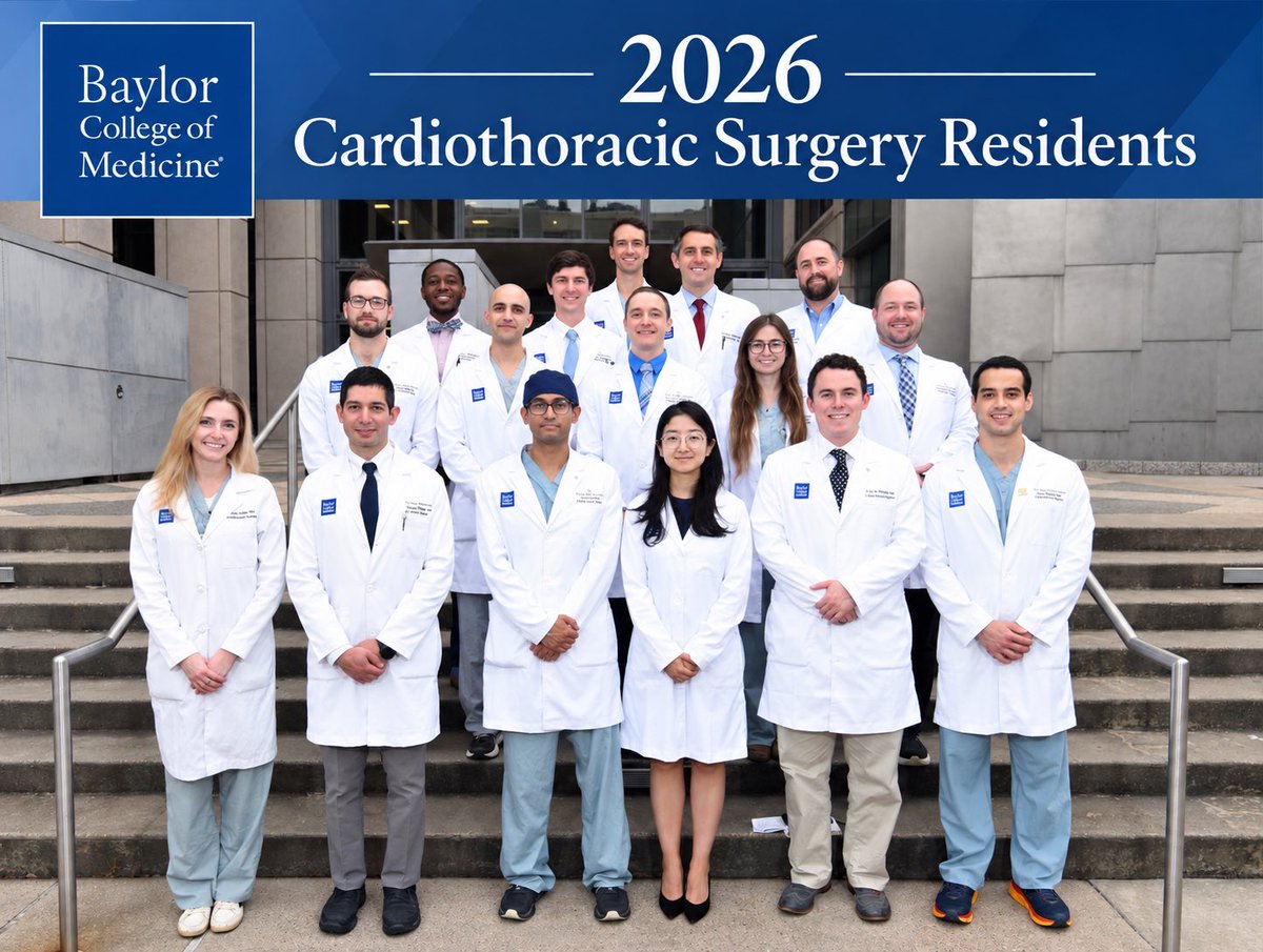 BCMLungInst's tweet photo. We are so proud of our Baylor College of Medicine I-6, Traditional, & new 3+4 Cardiac & Thoracic Surgery Residents for 2026- they are the future of our specialty. @bcmhouston @BCM_CTSurgery
@BCM_Surgery
@ShandaBlackmon
@JCoselli_MD
@MarcMoonMD
@DrRaviGhanta
@LaurenBarronMD
@DrRosengart
@DrShawnGroth
@rfernanMD
@LorraineC_MD
@annaxuemd
@vicenteorozco2
@DrKenLiao