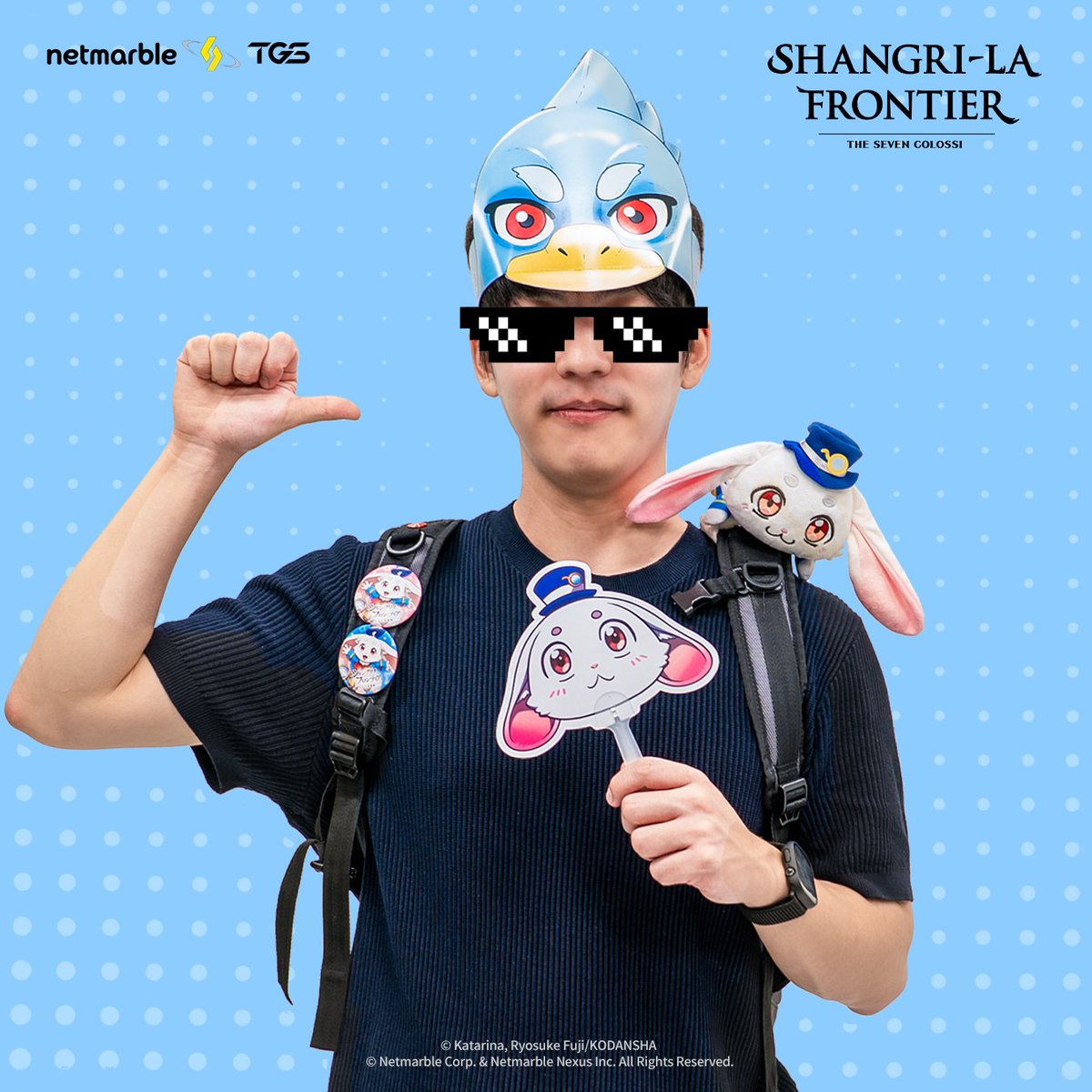 Shanfro_7C_en's tweet photo. ／
TGS goodies, assemble!
Grab this haul of exclusive items
at the ShanFro7C booth!
＼

☀️Sanraku Sun Visor
🐰Emul Fan
🎒Original String Bag
🧸Emul Shoulder Plush
🎖️Original Can Badge

Gear up and roam the venue!🚶

#ShanFro7C #TGS2026 https://t.co/zi6O38hxB7