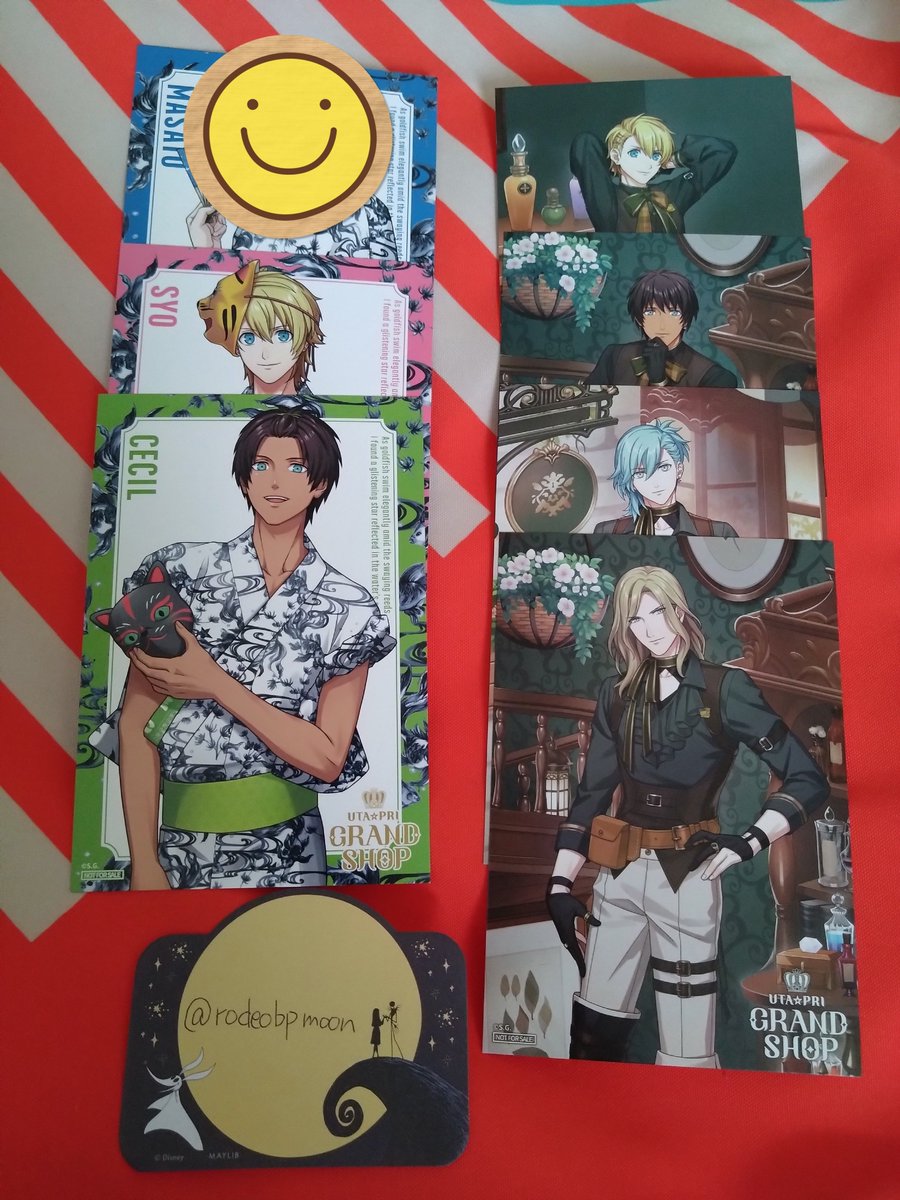 rodeobpmoon's tweet photo. 【交換】うたプリ グラショ 特典 浴衣 MC

譲》浴衣→翔、セシル
         MC→翔、セシル、藍、カミュ

求》MC→トキヤ

天神付近にて手渡しまたは郵送希望。
検索からでもお気軽にお声掛けください。
宜しくお願いいたします。 https://t.co/NLZfCHfsBV