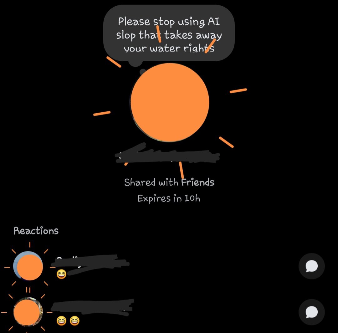 Ilovesaltcheeze's tweet photo. society somehow. This doesnt bother them lol wait till it turns into their reality. No really, bd doesnt even have AI startups for shits sake and already letting foreign companies make AI data centre using OUR good water lol good luck dying out of thrist and heat my people https://t.co/1IxatZYDrK