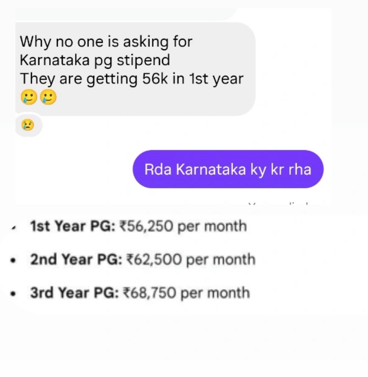 medicopenia_155's tweet photo. Where are the State JDAs & RDAs?
PG stipend remains low in states like Karnataka and Assam. If associations stand for doctors’ welfare, why is there no united demand for a PG stipend hike?
Unity should be for action—not just association.
#PGStipend #DoctorsUnity #RDA #JDA https://t.co/aAmR8L5pBa