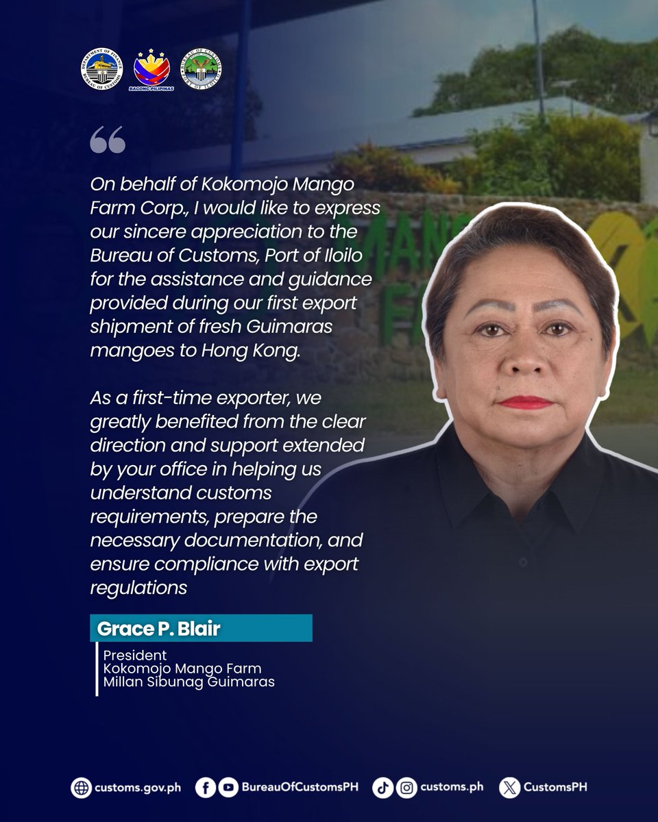 CustomsPH's tweet photo. #BOCPartnerInProgress | Making the export process easier for first-time exporters, the Bureau of Customs (BOC) has continued to provide the guidance and support businesses need to access international markets with confidence.
Read more: https://t.co/1ebGKLnRm4 https://t.co/5dX1Dyod4D