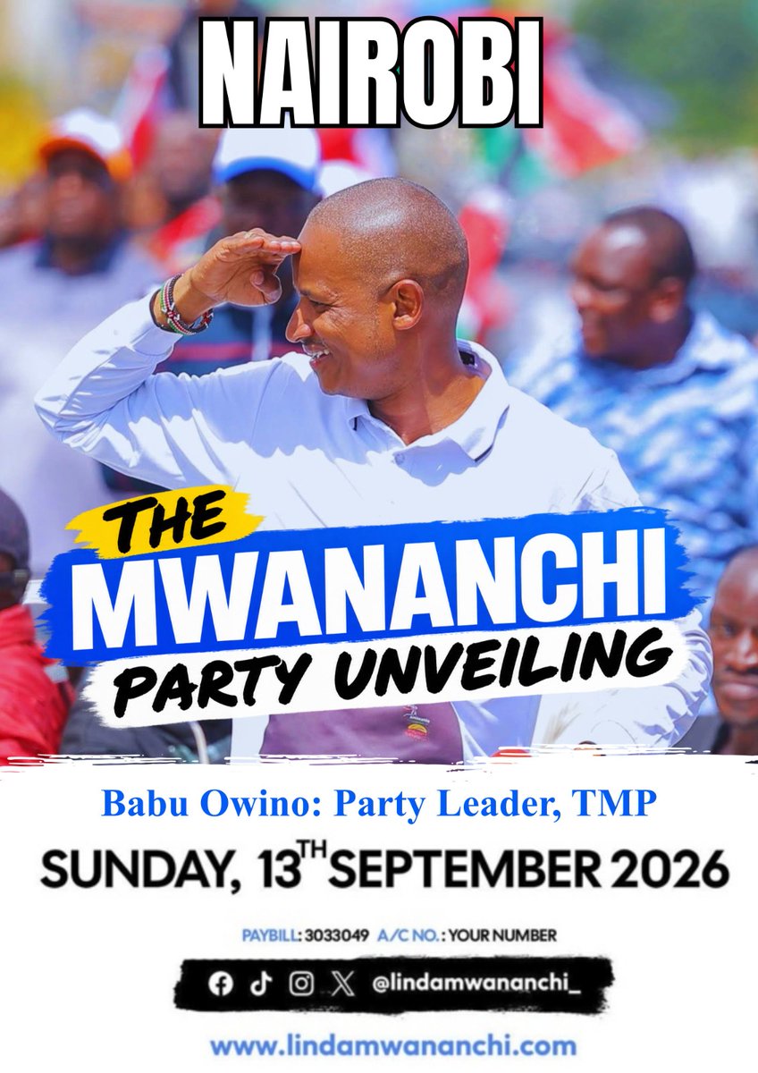 im_mallorca's tweet photo. The Mwananchi Party takeover gives Babu Owino control of the party and keeps him firmly in the driver seat over the presidential ticket and the Linda Mwananchi brand
#BabuPlayedSifuna
Mwananchi Party Fraud
Chicken on 12thFloor
Jacaranda Rally Snakes https://t.co/kJYXU6uELT