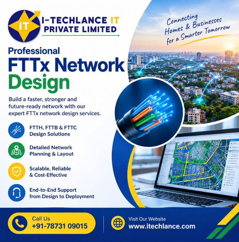 LanceItech's tweet photo. Professional FTTx Network Design by Itechlance

🌍 Web: https://t.co/zfLcweV4En
💬 Call: +91-78731 09015
💬 Email: info@itechlance.com

#FTTx #FiberNetwork #FTTxNetworkDesign #NetworkDesign #TelecomEngineering #FiberOptics #BroadbandNetwork #TelecomSolutions #iTechLance #Network https://t.co/MubypIiVvK