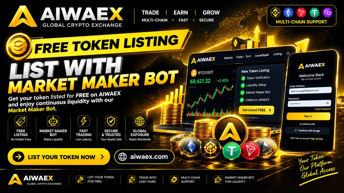 luncrepublic's tweet photo. 🚀 Have a token? Get it listed on AIWAEX — FREE! 🪙🤖 Market Maker Bot
💰 USDT Trading Pairs
🌐 Multi-Chain Support
⚡ Fast &amp; Simple👉 https://t.co/2N8kZIzYZ9 #Crypto #TokenListing #MemeCoin #Web3 #LRXChain https://t.co/aHdyBa9wv5