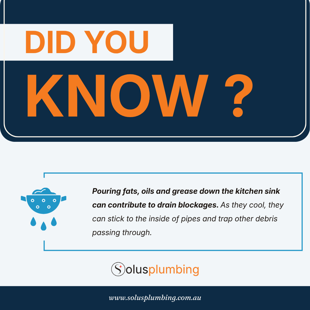 solusplumbing's tweet photo. Trying to prevent blocked drains? Keep fats, oils and grease out of the kitchen sink. They can cool inside pipes and contribute to build-up. Solus Plumbing recommends binning them instead.

#BlockedDrains #PlumbingTips https://t.co/dW6i89y8iO