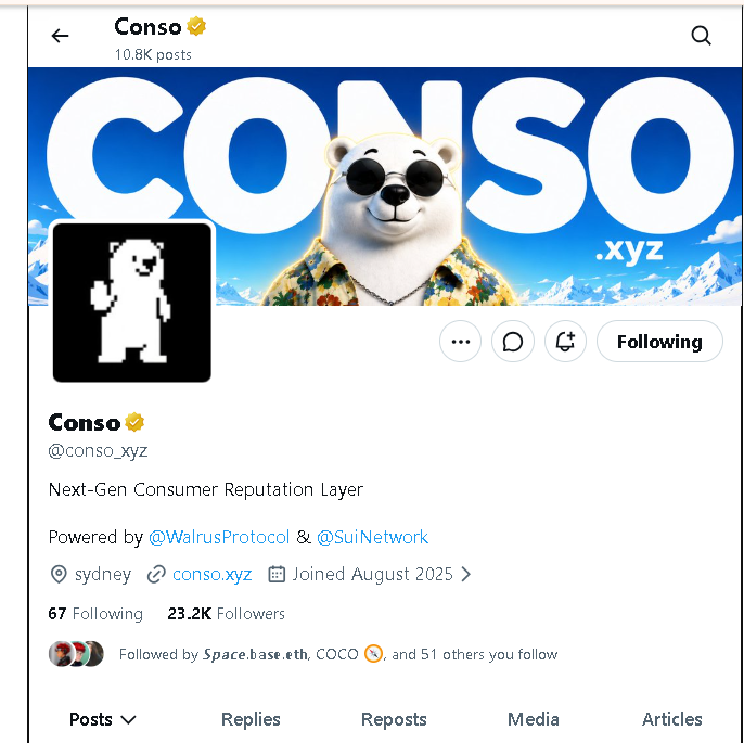 mafieaminhaj's tweet photo. he future of consumer reputation is here. Conso is redefining trust on-chain — built on @SuiNetwork, secured by @WalrusProtocol.
23K+ already on board. Are you? 👀
Follow @conso_xyz https://t.co/bc8PzlCBrk