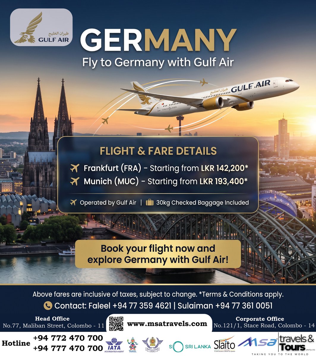 OliveBrockmann's tweet photo. Photo by MSA TRAVELS &amp; TOURS PVT LTD on July 9, 2026. May be an image of an aircraft, poster, and text. https://t.co/12vrsYdcZM