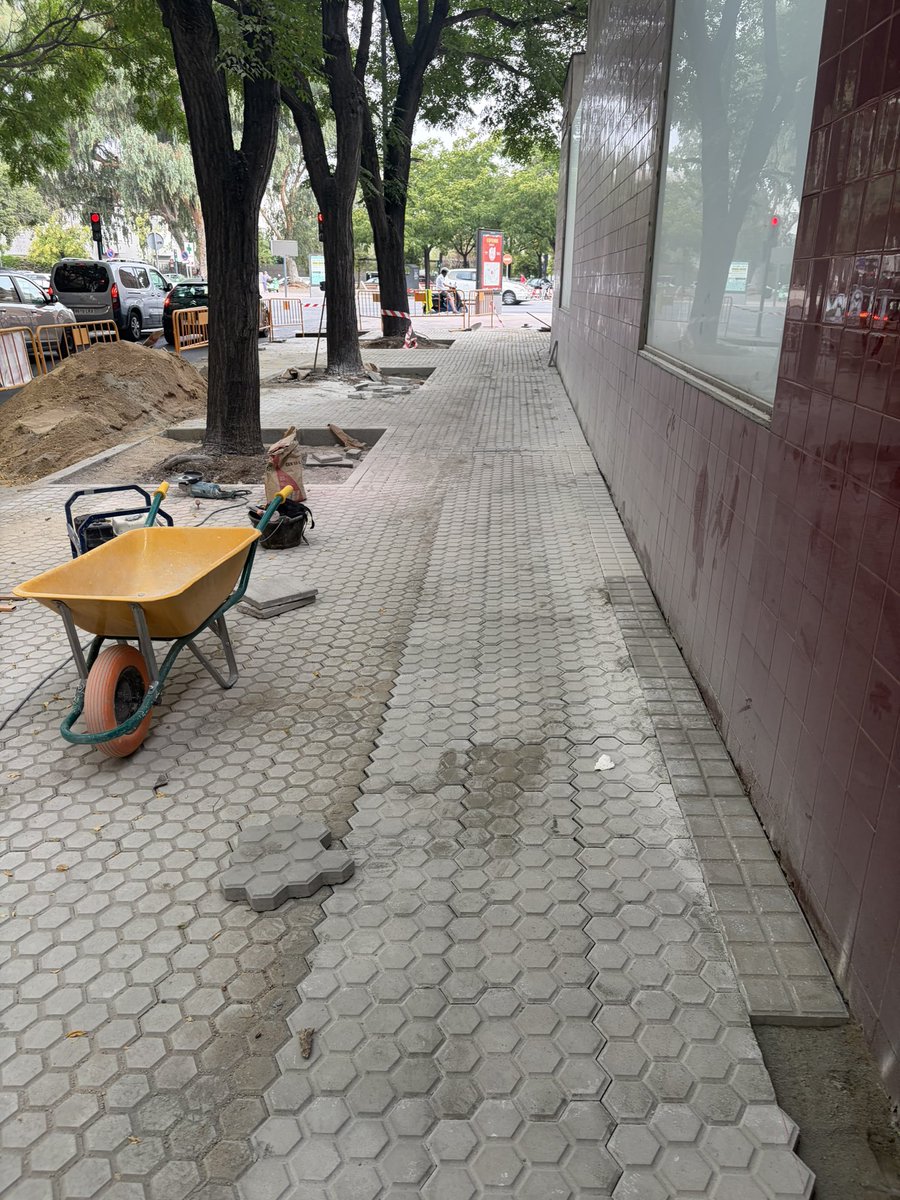 Dto_Sur's tweet photo. 🚧 Estamos reparando el acerado de la calle Antonio Maura Montaner.
👣 Actuamos sobre las zonas deterioradas para facilitar el paso de los vecinos y mejorar la seguridad y comodidad de los peatones.
#DistritoSur https://t.co/pjeuaBrua2