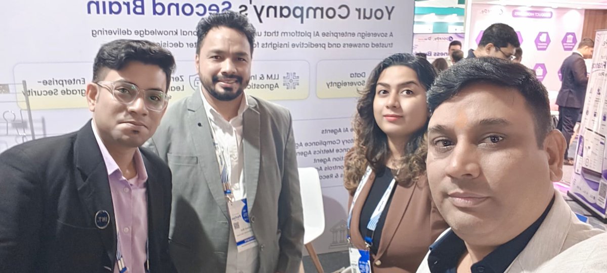 indusnettech's tweet photo. NT. at Global Fintech Fest 2026

A glimpse of Rohit Nandi, Shilpa G Das, Santanu Mukherjee and Souvik Chaki connecting, exchanging perspectives, and representing INT. through conversations that mattered at GFF 2026.

#INTGlobal #GFF2026 #BFSI #DigitalTransformation https://t.co/LUw4JgZyzn