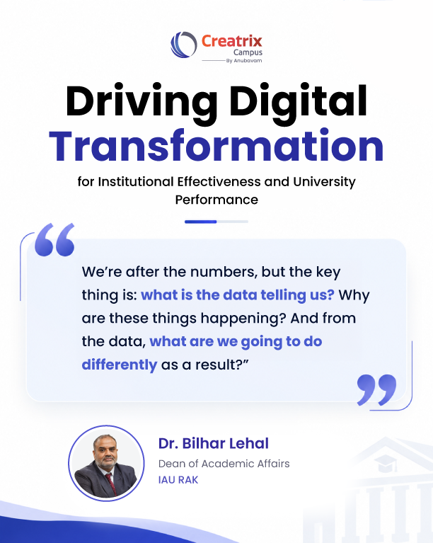 creatrixcampus's tweet photo. Dashboards can flag what is wrong.
The harder question is why. At our UAE Higher Education Leaders Roundtable, Dr Bilhar Lehal said real progress starts when data moves from reporting what happened to shaping what happens next.
#HigherEducation #Creatrixcampusroundtable https://t.co/Y3ID0QBYQX