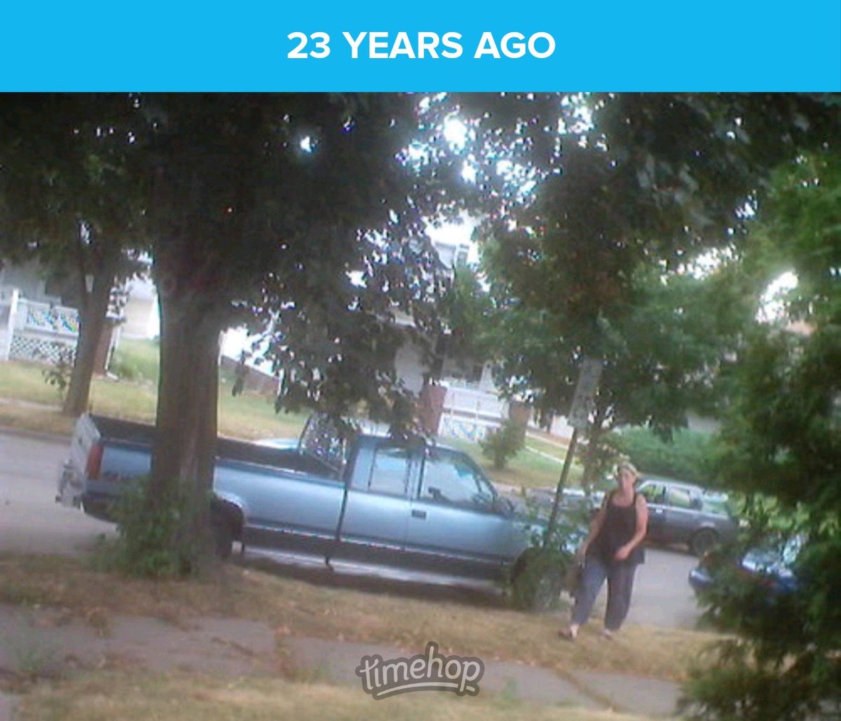 DBFrisk2001's tweet photo. 2003, on the front porch of my parents' old house. Mostly random photos. It sure does not have the same view nowadays. 😞 https://t.co/wahuDjCITk