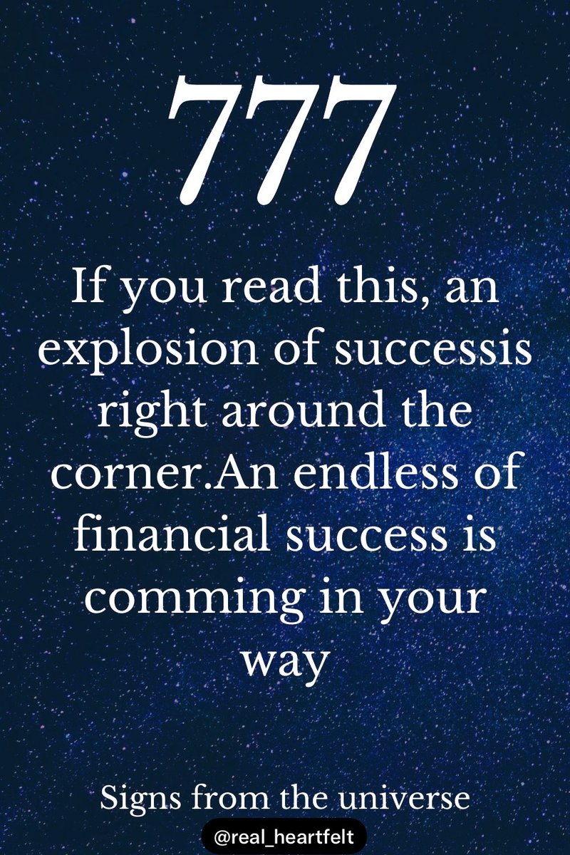 real_heartfelt's tweet photo. 777

If you read this, an explosion of successis right around the corner. 
An endless of financial success is comming in your way
Signs from the universe. https://t.co/KG9Opa9bYS