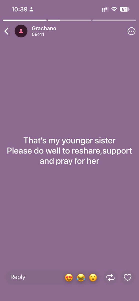thmsnxn's tweet photo. please read and share 🙏

my friend's sister was kidnapped yesterday. they're demanding ₦18m before 3pm today for her release 💔

please, in whatever way you can. retweets, prayers, or support. we're asking for anything at all https://t.co/QswXxNfUbI