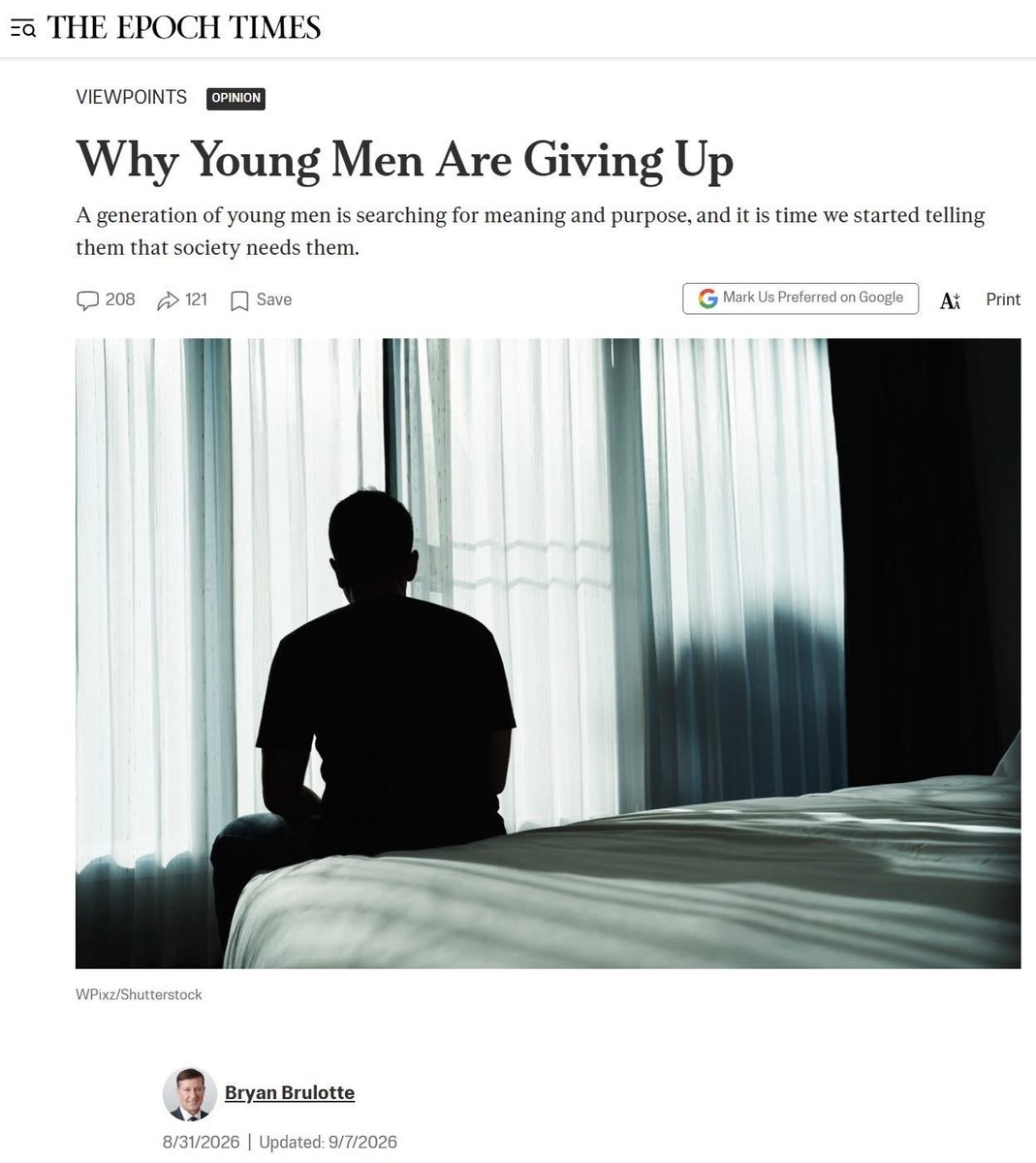 SamSiff's tweet photo. Why are so many young men giving up?

This is not just a “men’s issue”.

It is a society issue.

When young men are dropping out of education, disconnecting from employment and dying by suicide at far higher rates, something is seriously wrong.

And the solution is NOT to keep telling men that they are victims.

Give them purpose.

Give them opportunity.

Give them responsibility.

Give them belonging.

For decades, girls have rightly been told:

You matter.
You can succeed.
Your ambitions matter.
Society needs you.

GOOD.

Now tell boys the same thing.

We need good men.

We need fathers, husbands, teachers, tradesmen, entrepreneurs, coaches, mentors, builders and community leaders.

Stop treating masculinity as something that needs to be apologised for.

Teach boys to work, build, protect, lead, serve and take responsibility.

Helping boys does NOT mean abandoning girls.

Caring about men does NOT diminish women.

Gender equality cannot mean encouragement for one sex and indifference towards the other.

Young men need to hear one simple message:

You matter.
Your future matters.
Your contribution matters.
And society needs you.