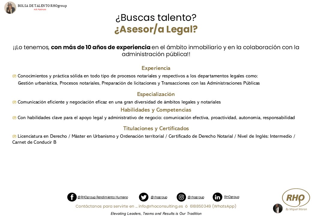 RhoGroup's tweet photo. ⭐ Encuentra el talento adecuado para acelerar tu próxima etapa⭐
Hoy abrimos la Bolsa de Talento para presentar el perfil de un Asesor/a Legal

La Bolsa de Talento  está liderada por @Mmoranrho https://t.co/L58nKWZSAA