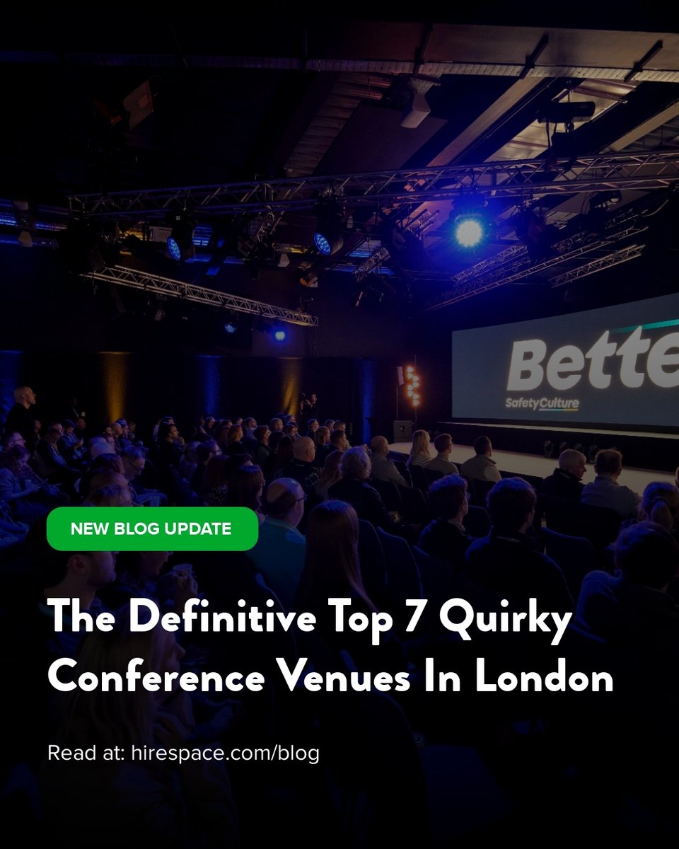 HireSpace's tweet photo. 🎤 A conference doesn't have to look like every other conference to work.

7 of London's most unexpected venues, from converted warehouses to museum halls.

https://t.co/TA17VczIat

#EventProfs #HireSpace https://t.co/BXT0XX0sl1