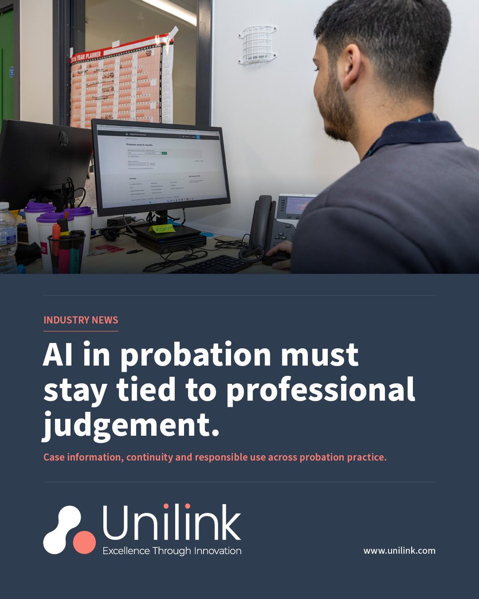 UnilinkSW's tweet photo. HM Inspectorate of Probation has published an Academic Insights paper on AI in probation, covering current and potential use in practice, decision-making and service delivery. Unilink’s https://t.co/Ed036KnmZ4 keeps case data, workflows and insight in one secure view. https://t.co/rITOVCh0XV