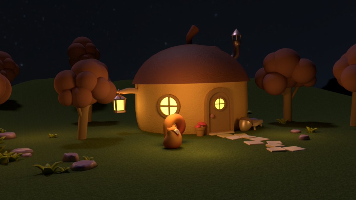 AnimationMentor's tweet photo. Maya Animation Course student Belal Jamal built this cozy squirrel house assignment, and the little details like the starry sky, lantern glow, and stone path give it so much charm. πΏοΈπ
Learn more about our 6 Week course: https://t.co/S1BE2VRKZC
#learnmaya #mayaanimation https://t.co/jri08ompZB