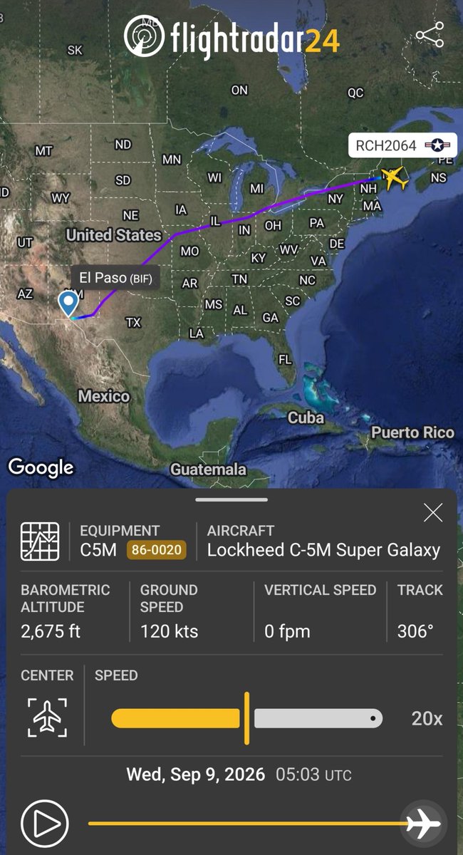 sipjack1776's tweet photo. C-5M Super Galaxy 🇺🇲
#AE0571/86-0020/RCH2064
Descending into Al Dhafra out of Incirlik.

Aircraft arrived at Bangor out of Biggs Army Airfield on SEPT 09 and landed at Incirlik out of Bangor SEPT 10.
@Borrowed7Time @stunorth69 https://t.co/GpLhk784MA