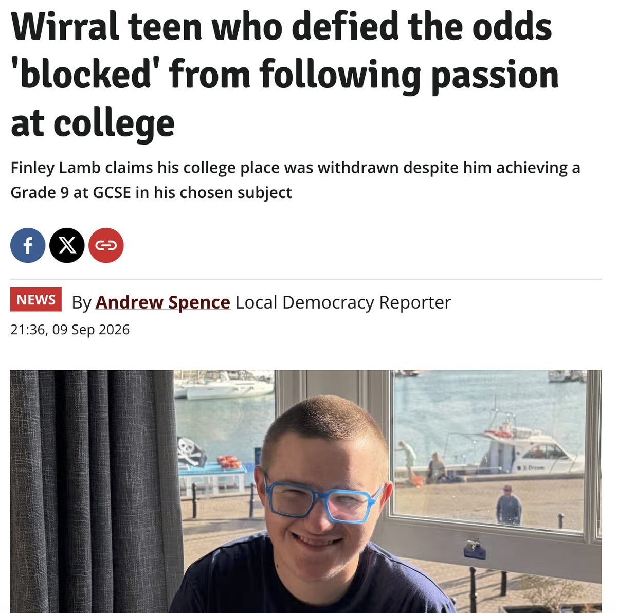 SpcialNdsJungle's tweet photo. Disabled teen who scored a GCSE 9 in Spanish 'blocked' from studying his passion at college because he failed maths. When the Government bleats about NEETs, there is much more they could be doing to level the playing field  https://t.co/J8DX2tIrSe https://t.co/uNA62eirvA