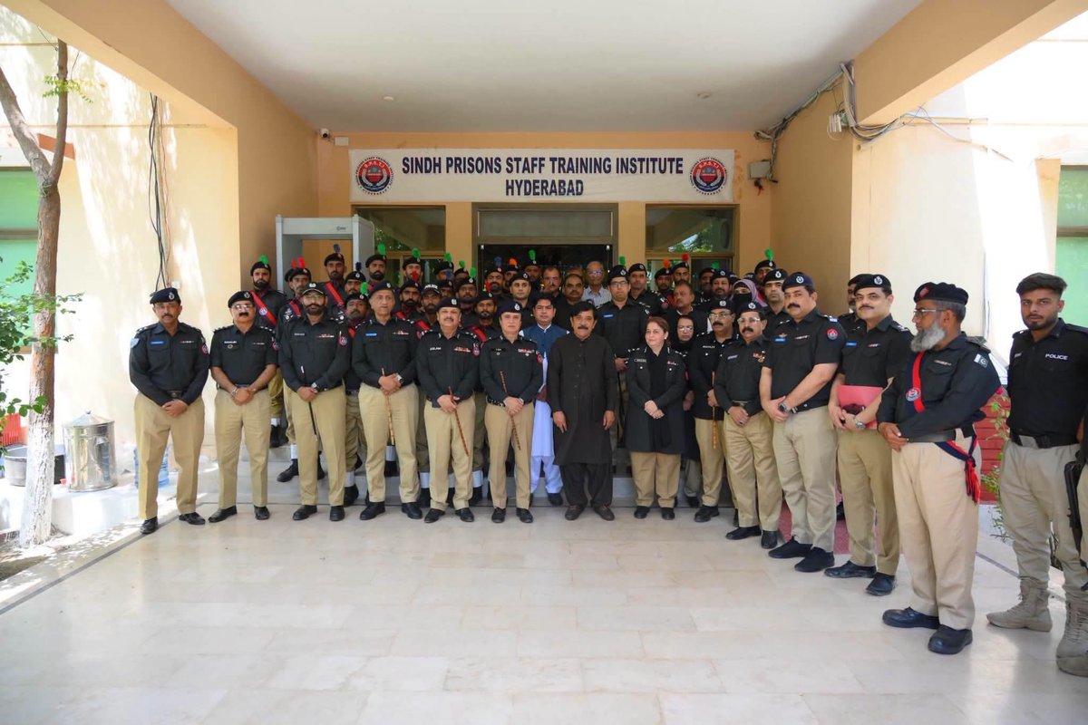 HajiAliHassanZ's tweet photo. I was honored to attend the Passing Out Parade of the 22nd Basic Course at the Sindh Prisons Staff Training Institute, Hyderabad, where 185 prison police personnel successfully completed their four-month training.

On the instructions and vision of my party leadership, we are bringing meaningful reforms to the prison system, focusing on better facilities, modern training, healthcare, and rehabilitation opportunities for prisoners.

The welfare of both prison staff and prisoners remains one of our key priorities.