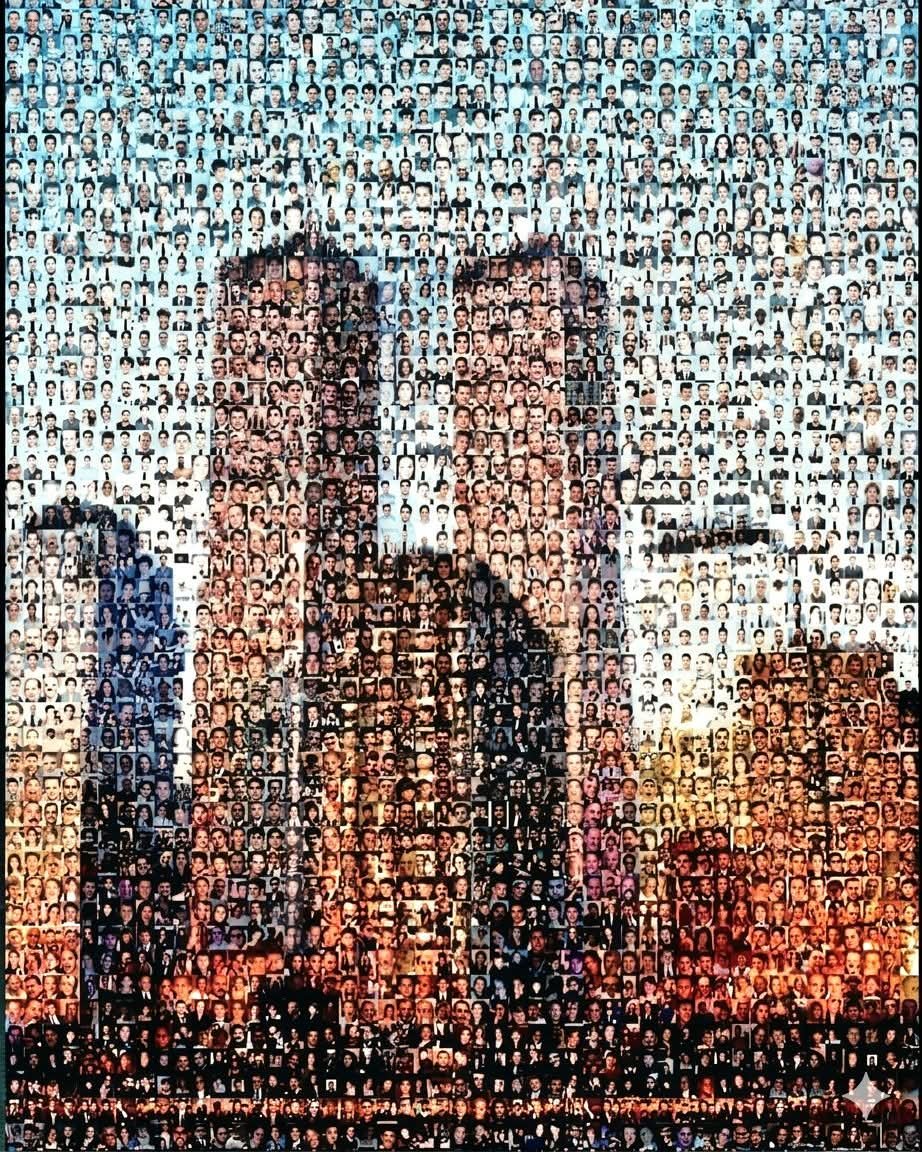 Daytobehappy's tweet photo. This photo is made up of pictures of everyone killed on 9/11. Never Forget! https://t.co/ReXMylLEKr