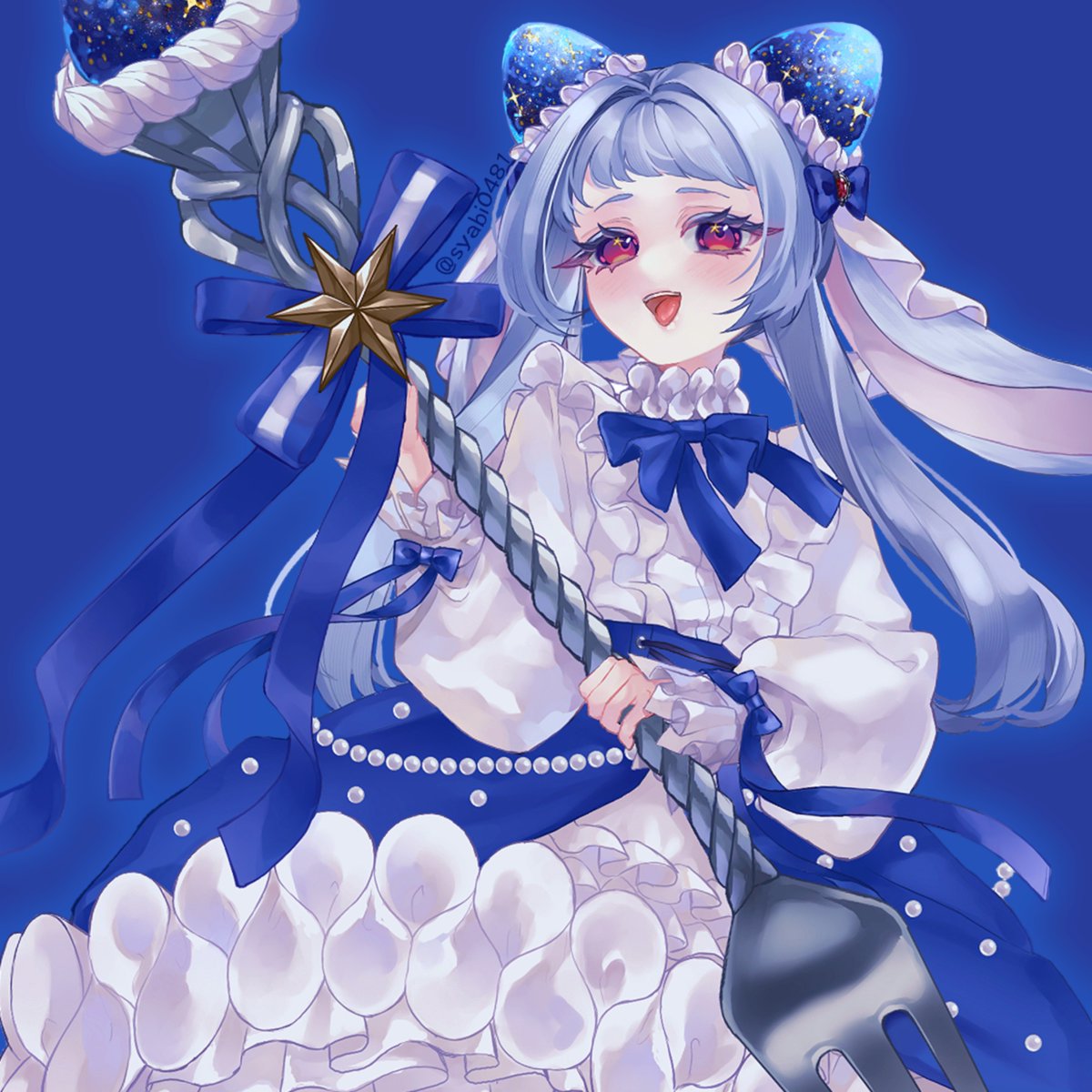 syabi0481's tweet photo. 🐰🍰💙
 #OC https://t.co/mf1FbRwJIM