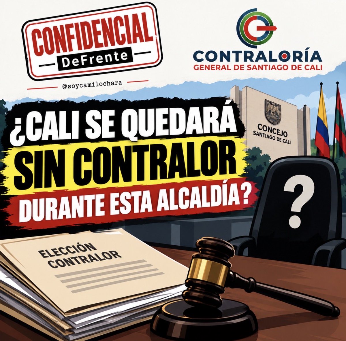 soycamilochara's tweet photo. 🚨 ¿CALI SE QUEDARÁ SIN CONTRALOR DURANTE ESTA ALCALDÍA? 🚨

Al paso que vamos, no sería descabellado preguntarlo. La elección del Contralor de Cali se vuelve a enredar judicialmente.

Como lo anunciamos esta semana en #CONFIDENCIALDeFrente, mientras desde el Concejo avanzan con un proceso que ya viene rodeado de cuestionamientos, una demanda busca tumbar actuaciones que permitieron darle continuidad y ahora una nueva tutela acaba de ser admitida por un juez.

¿Será que tendremos Contralor antes de que termine esta administración? Abro hilo 🧵👇