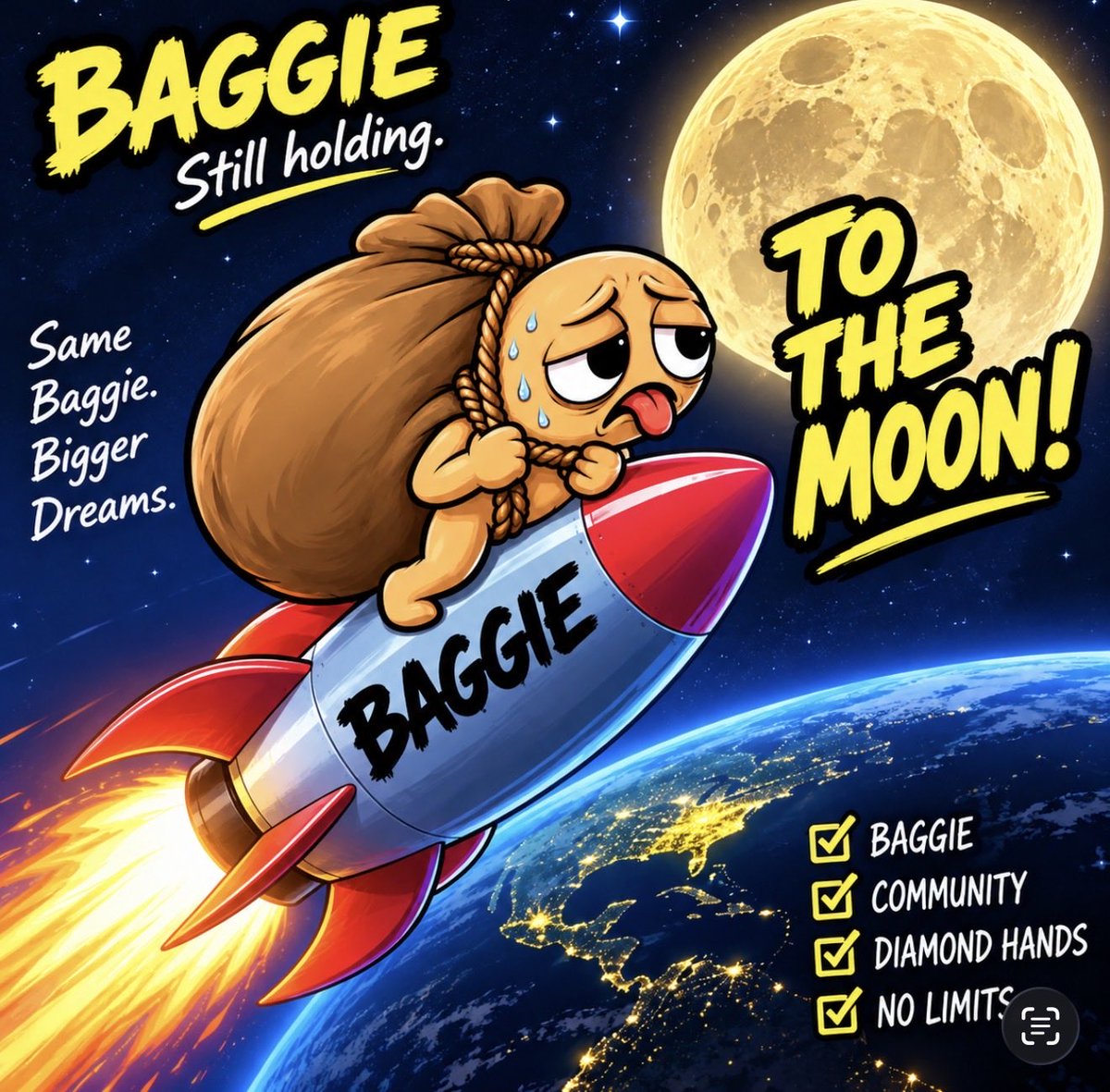 BaggieonSol's tweet photo. Same Baggie. Bigger dreams. 🎒🚀
Still holding.

$BAGGIE https://t.co/gBmEFeLuMb