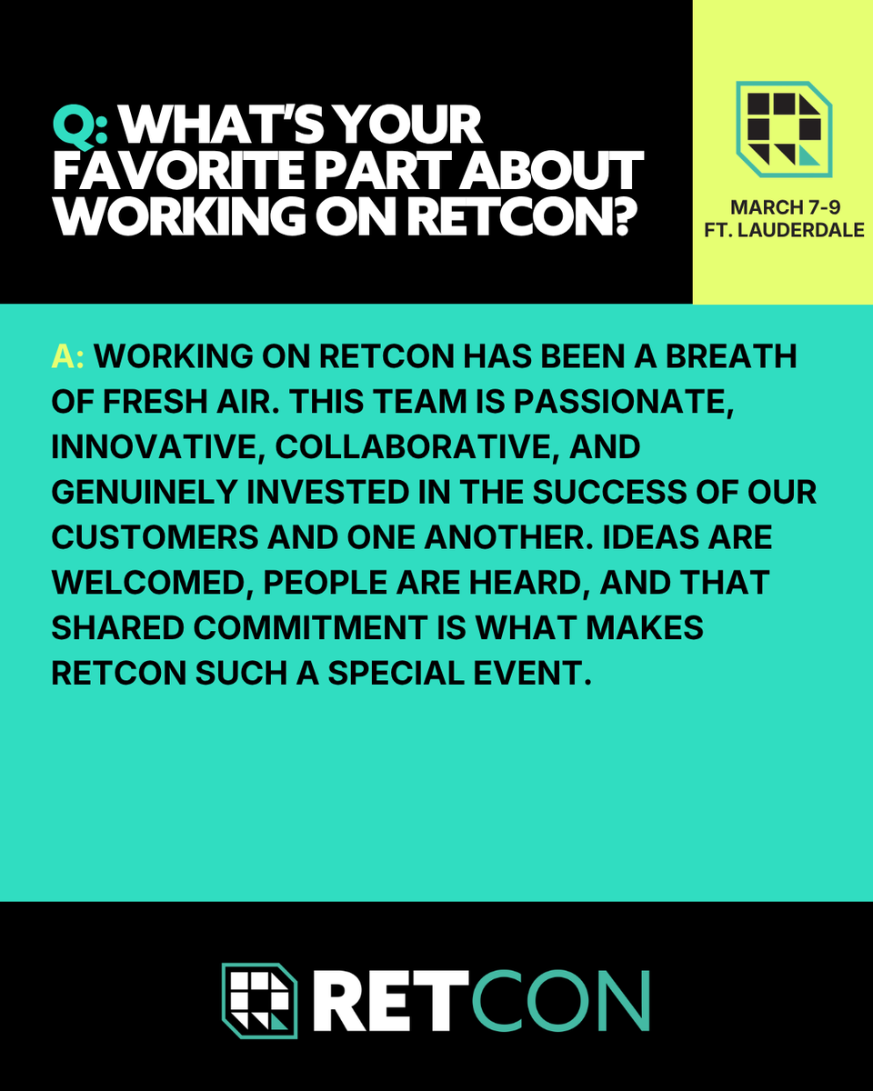 Retcon_USA's tweet photo. It’s time to meet the RETCON team! 👋

Meet Aly Levy, our new Director of Sponsorships! Aly is helping our sponsors make the most of RETCON and build meaningful connections.

Get to know Aly 👇

Join us March 7–9 in Ft. Lauderdale: https://t.co/aJxHlyHMli https://t.co/7YCq0CZi1a