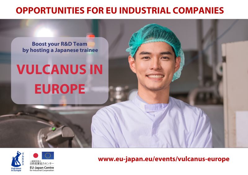EUJapanCentre's tweet photo. 📢 Apply for Vulcanus in Europe and host a Japanese science &amp; engineering student in your R&amp;D team! 🧪🛠️

DEADLINES:
⏳ 21 Sep – new companies
⏳ 30 Sep – former hosts

@EU_EISMEA @EU_Growth @EUScienceInnov

👉 https://t.co/jFaC185zMv https://t.co/onYSPFyCqw