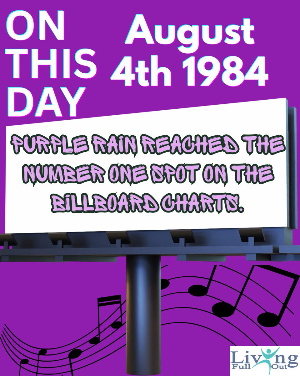AzucenaBar5h's tweet photo. On August 4, 1984, Prince made history when Purple Rain topped the Billboard charts. The album and title track remain beloved classics. Honor his legacy today by listening to your favorite Prince song. https://t.co/0LLJwGPFzr