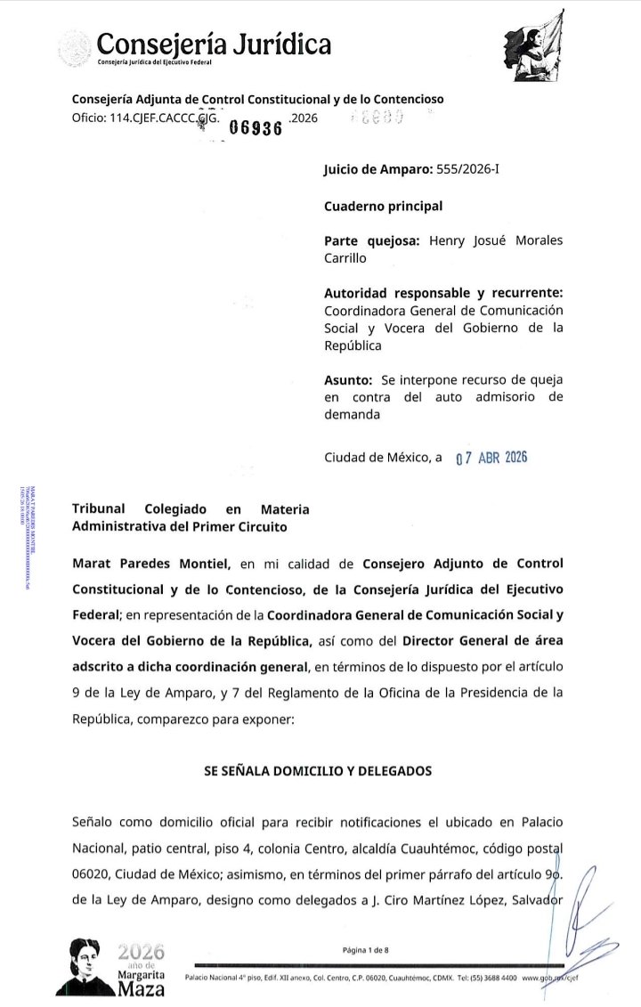 LexAnalitica_MX's tweet photo. Tuit 3 (Marcador 3 - 0)
​Marcador: Justicia Sobre Ruedas 3 - 0 Consejería Jurídica. 🥊
​El "gigante" despertó, pero el chiste se cuenta solo. Movilizaron a un pelotón de más de 20 abogados del Estado para intentar desechar nuestra demanda.
​¿Su único argumento legal contra nosotros? Que supuestamente nos "faltaron copias". El pánico institucional reducido a un trámite de fotocopias.
