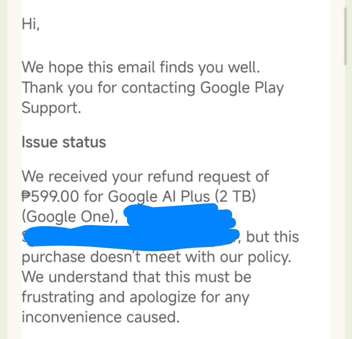 mephistilageka's tweet photo. @Google @GooglePlay Why is this denied? I though you automatically cancelled my storage because I could not pay past Sept 6. It is clearly stated that it will be CANCELLED not put on hold. I want my money back. You guys are making this difficult for me to get it back. https://t.co/unGxsOM9v3