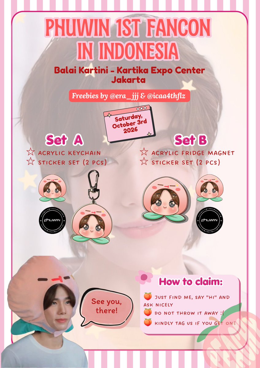 era_jjj's tweet photo. [RT &amp; Like are appreciated]

Phuwin 1st Fancon in Indonesia freebies by aku &amp; @icaa4thflz are here!

🗓️ October 3rd, 2026
📍 Balai Kartini - Kartika Expo Jakarta
⚠️ Limited Quantity - 1 orang 1 set A atau B (Random)

#2026Phuwin1stFanconinIndonesia
#phuwintang https://t.co/0hyRBLsgEp