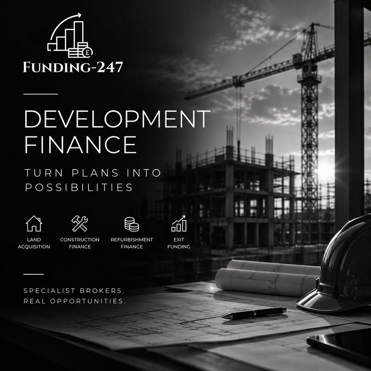 Funding_247's tweet photo. From plans on paper to a completed development, the right funding structure can make all the difference.

Funding-247 connects clients with trusted specialist brokers who explore development finance for land acquisition, construction, refurbishment and suitable exit strategies. https://t.co/BrcDOeggTK