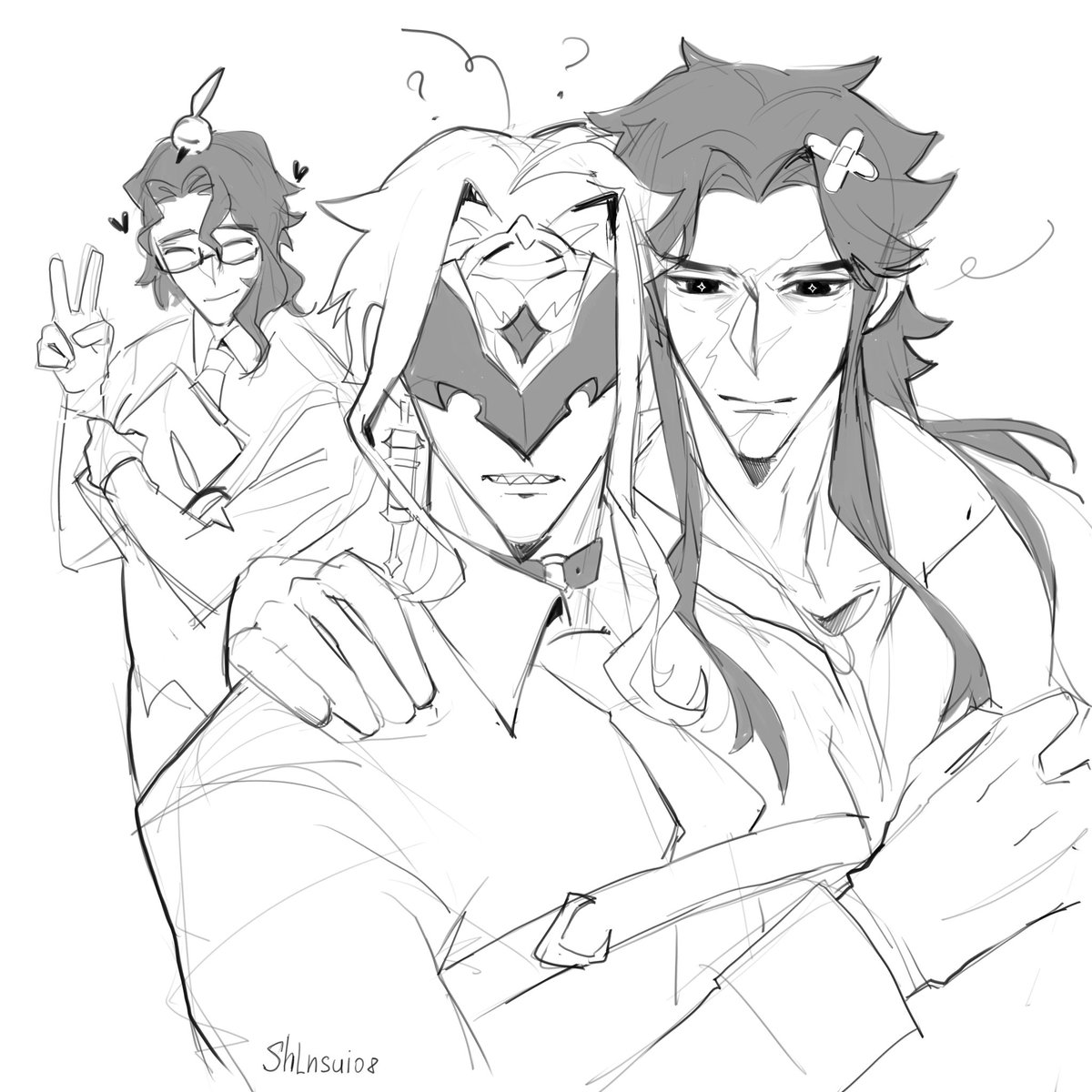 Zilch403_'s tweet photo. The Harbingers always like to ask Zandik for treatment 🩹

#Dottore #capitano #pantalone #原神 https://t.co/eMJ4N49MZ8