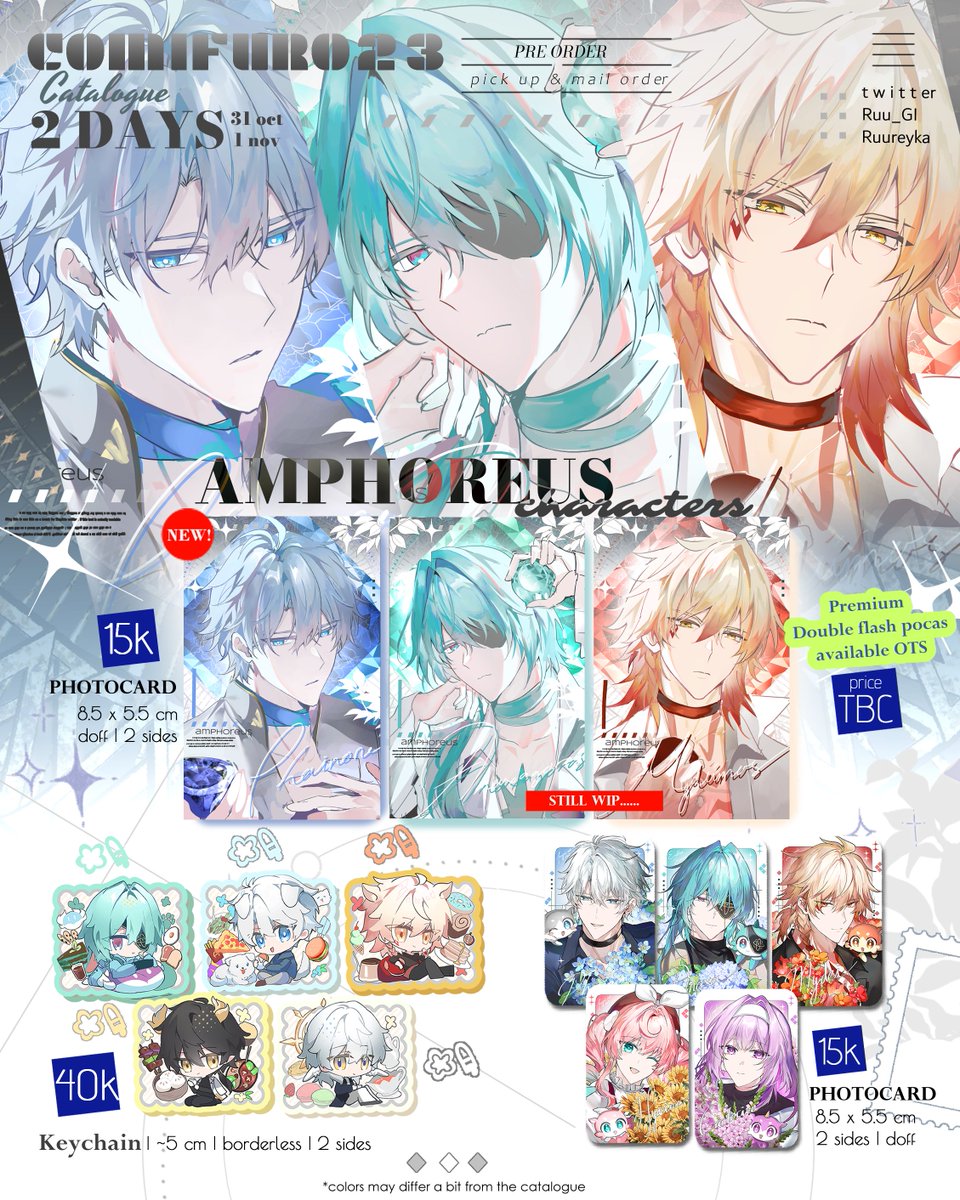 Ruureyka's tweet photo. [RT💕]  

Halo aku buka P0 mail 0rder &amp; pick up CF23!

booth masih TBC! berikut catalogue nya~
periode P0: 11 September 2026 - 15 September 2026
 
#comifuro23 #CF23 https://t.co/MICcOrxU20