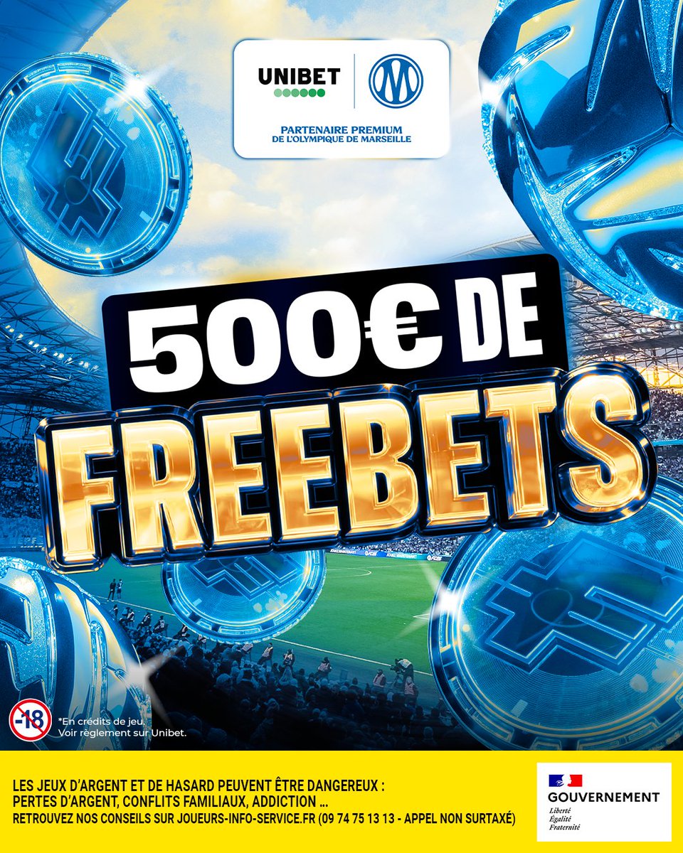 UnibetFrance's tweet photo. Ⓜ On lâche 10 x 50€ de Freebets pour la belle affiche entre l'OM et Rennes 🤑

💙 RT/Follow @UnibetFrance + #OMxUnibet pour participer 
🍀 TAS demain https://t.co/gUfgAU2Ecp