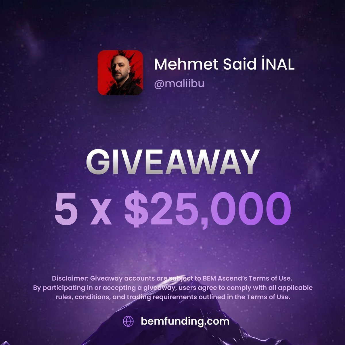 maliibu's tweet photo. 5 kişiye 25K toplamda 125.000$ BEM hesabı veriyorum 🎁 

Katılım için:  

🔵YouTube kanalıma abone ol: https://t.co/JlraHXU5NQ 

🔵@maliibu ve @0xdd11a hesabını takip et.
    
🔵BEM Funding’e buradan bir like bırak:  https://t.co/z97k8nYpnz 

🔵RT'le  72 saat sonra açıklanır. https://t.co/C3owzsMM3E