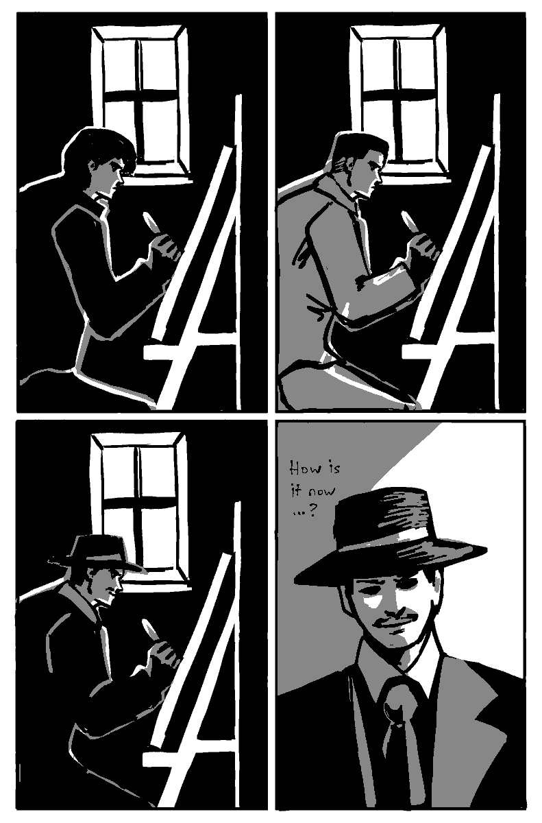 MUDDartZ's tweet photo. a short story about a hardworking painter with his imaginary friend #comic #drawing #oc https://t.co/DryVHXhuwT