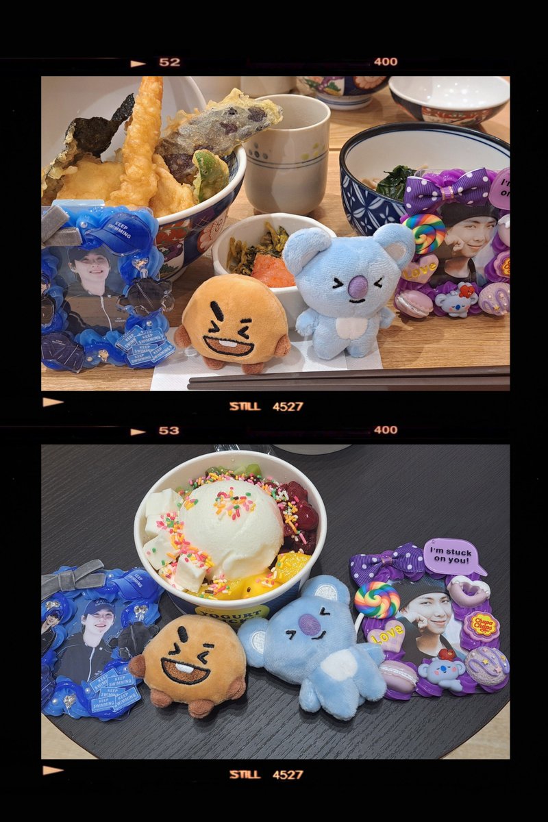 JUN__SUGA's tweet photo. 今日はワルツで知り合ったジミンちゃんペンさんと鶴橋行くはずが雨で中止に😭
でも近所まで来てくれた✨
ありがと〜😆💕
明日はナムさんセンイルなのでナムさんと一緒に…
天丼もヨーグルトアイスも美味しかった😋 https://t.co/ts6s4WGpcZ