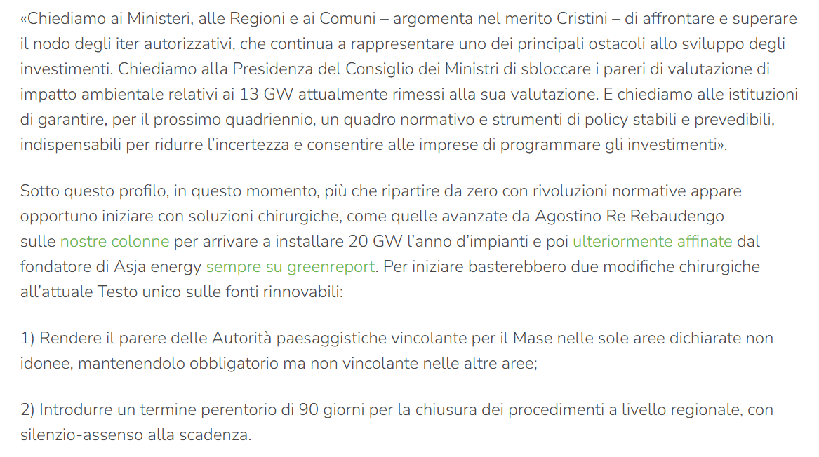 ReRebaudengo's tweet photo. Mentre il prezzo del gas supera 80 euro/MWh - il livello più alto da fine 2022 - 13 GW di progetti rinnovabili (dato Anie Rinnovabili) restano bloccati al Consiglio dei Ministri, chiamato a sciogliere il nodo dei pareri discordanti tra MASE e MiC.
Il problema sono i dinieghi del MiC, ormai praticamente una costante anche in aree in cui la disciplina consentirebbe la realizzazione dell'impianto e nonostante il parere favorevole di VIA rilasciato dal MASE.
Il MiC si esprime in senso sfavorevole nell'84% dei casi per l'agrivoltaico, nel 68% per il fotovoltaico e nel 91% per l'eolico.
Il blocco non si ferma al livello centrale. Sui tavoli delle Regioni sono fermi altri 59 GW (dati R.E.gions2030). Addirittura 22 GW  attendono l'autorizzazione regionale da oltre un anno e mezzo, pur avendo già ottenuto la VIA nazionale.
È una paralisi burocratica insostenibile per la sicurezza e l’economia nazionale. Si potrebbe risolvere con due sole modifiche al Testo Unico FER.
https://t.co/NaS5tm5Ow1